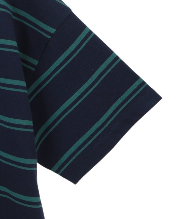 earth music&ecology ボーダールーズラガーシャツ Navy