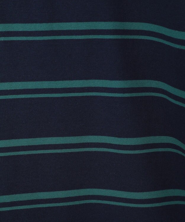 earth music&ecology ボーダールーズラガーシャツ Navy