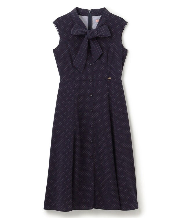 TOCCA 【洗える】RAINY SEASON ドレス ネイビー×ドット系