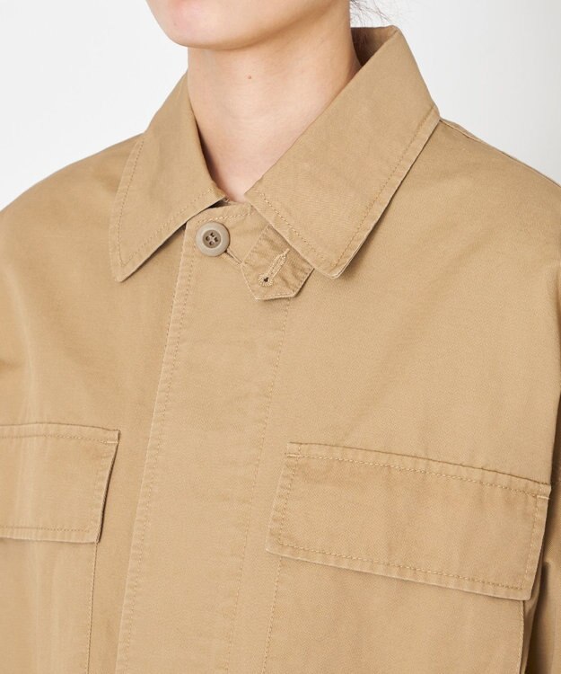 NAVE 【ReNAVE・セットアップ可/洗える】コットンリネンカルゼ ショートジャケット ベージュ系