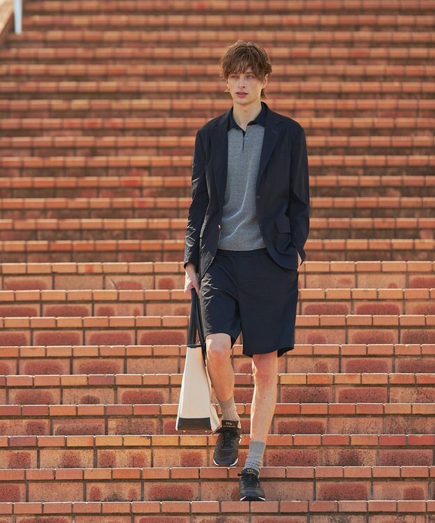 J.PRESS MEN 【ビジネス対応】【HYBRID LINEN】ニットポロシャツ ホワイト系1