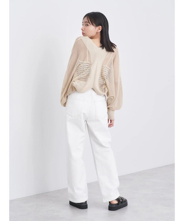 earth music&ecology メッシュボレロ Ivory
