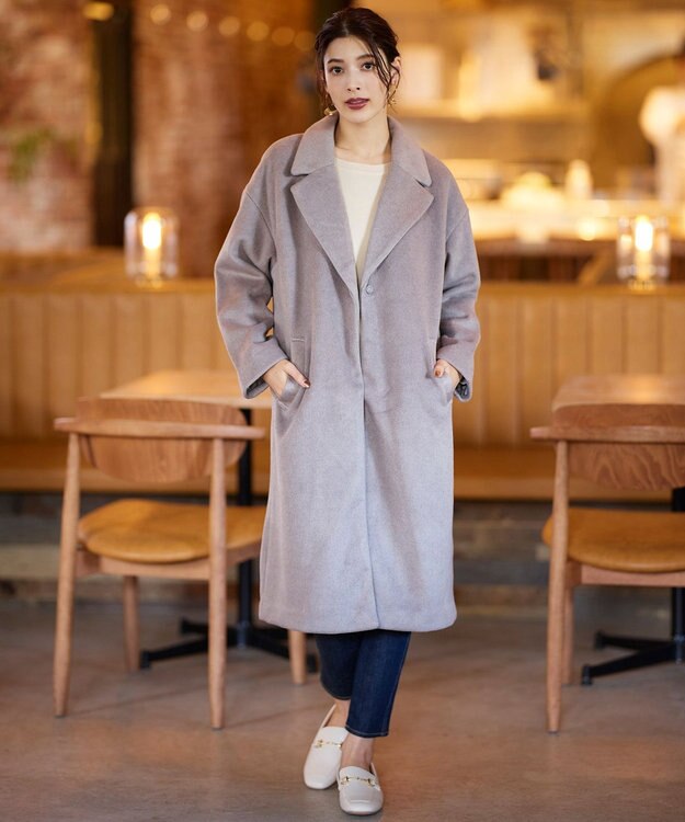 Tiaclasse 【洗える】 配色スリットニットトップス オフホワイト