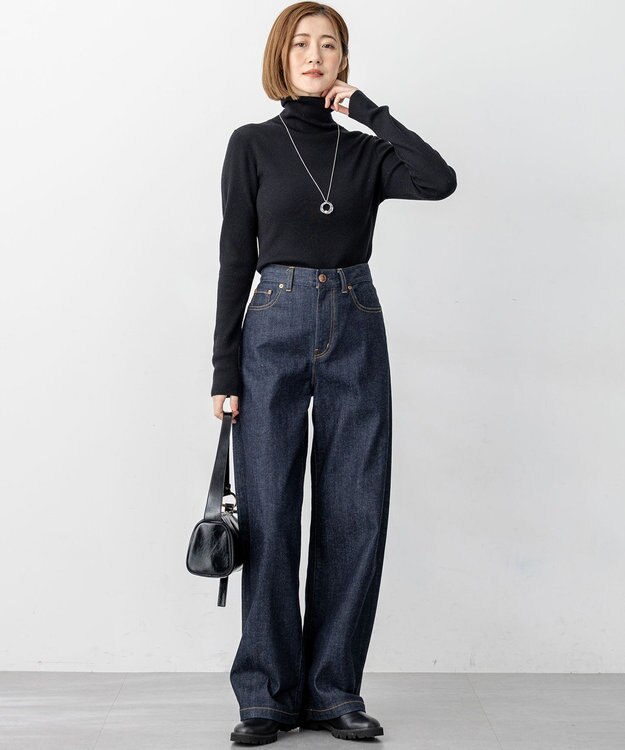 23区 S 【滝沢眞規子さん着用/WEB限定カラーあり】ウーステッドウール リブタートル ニット ブラック系