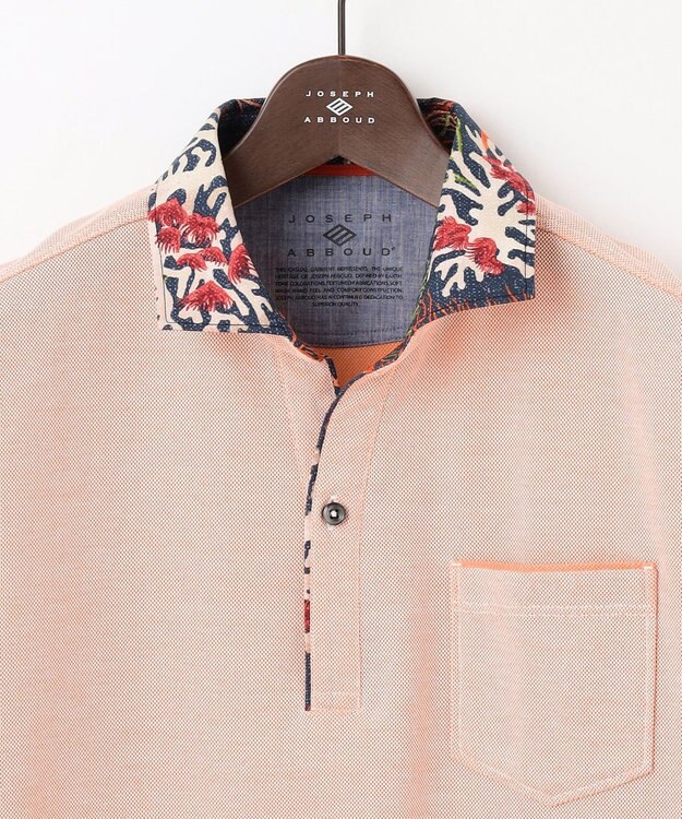 JOSEPH ABBOUD 【日経スタイルマガジン掲載・KAHALAコラボ・高機能】カハラ アロハ ダディ 半袖 ポロシャツ ライトオレンジ系