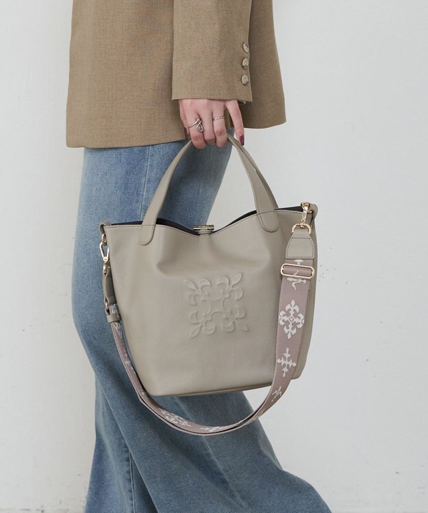 russet 《WEB限定》ソフトレザー2WAYミニトートバッグ(CE-1672-WEB) GrayBeige