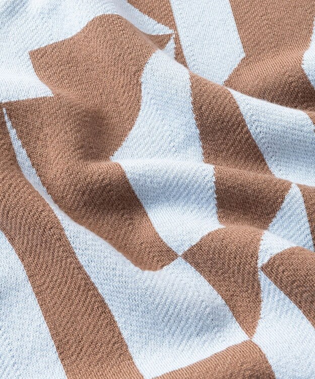 TRICOTE GEOMETRIC HERRINGBONE REBERSIBLE SCARF / キカヘリンボーンリバーマフラー 31L.BLUE