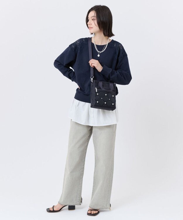 LeSportsac MINI N/S TOTE W/ PEARLS/ディープシーパール ディープシーパール