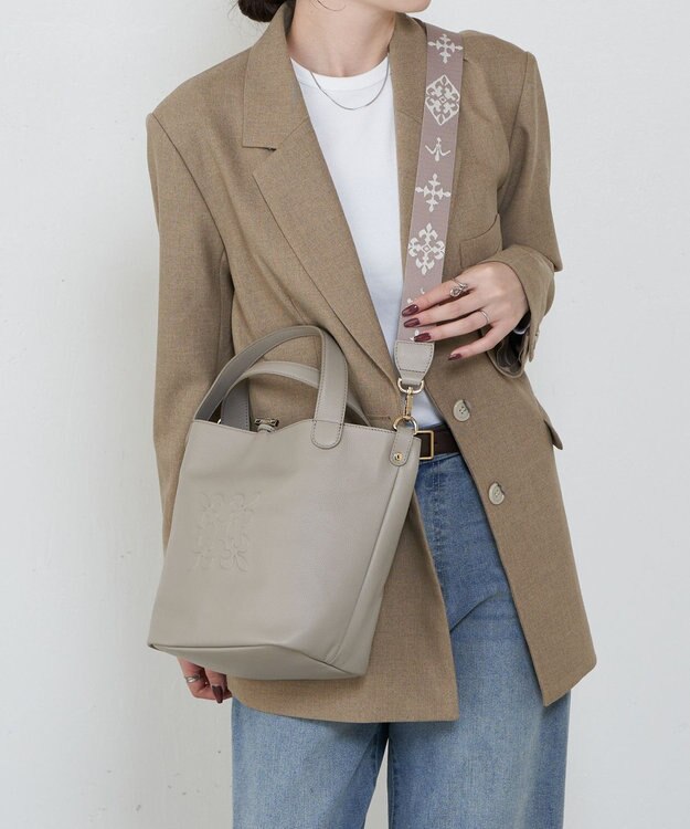 russet 《WEB限定》ソフトレザー2WAYミニトートバッグ(CE-1672-WEB) GrayBeige