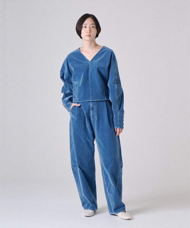 Ripo trenta anni INDIGO VELOUR プルオーバー BLUE