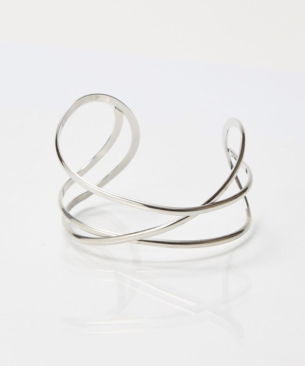 Phoebe ニュアンスラインワイドカフバングル シルバー シルバー