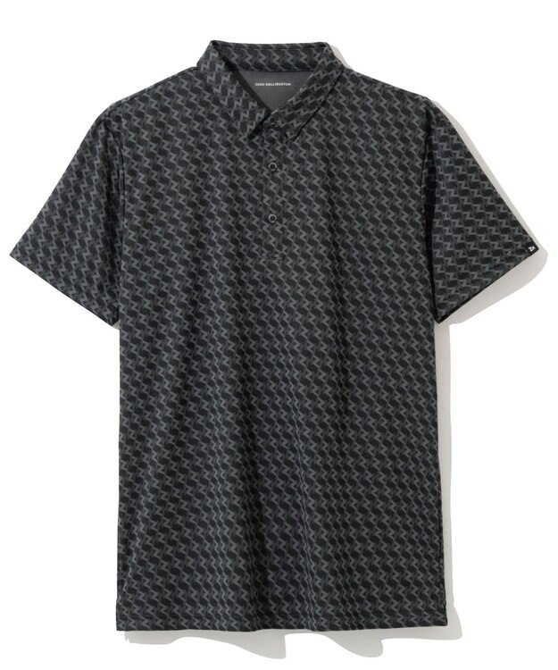 ZERO HALLIBURTON ZH モノグラム ポロシャツ ZHG-A4S6 82816 ゴルフウェア ブラック
