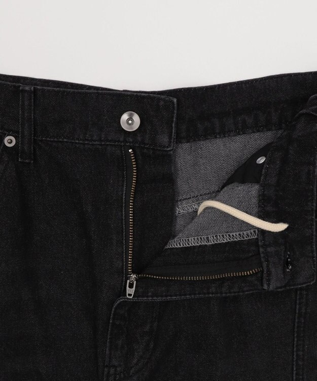 WEGO 【SMLサイズ展開/ウエスト紐】イージー3Dバレルレッグデニムカーゴパンツ デニムブラックソノタ