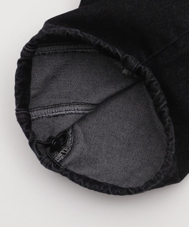 WEGO 【SMLサイズ展開/ウエスト紐】イージー3Dバレルレッグデニムカーゴパンツ デニムブラックソノタ