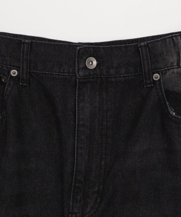 WEGO 【SMLサイズ展開/ウエスト紐】イージー3Dバレルレッグデニムカーゴパンツ デニムブラックソノタ