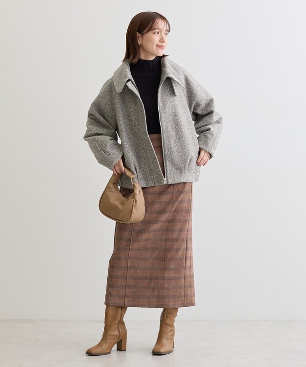 Green Parks ２ＷＡＹカラーコクーンブルゾン Gray Mixture