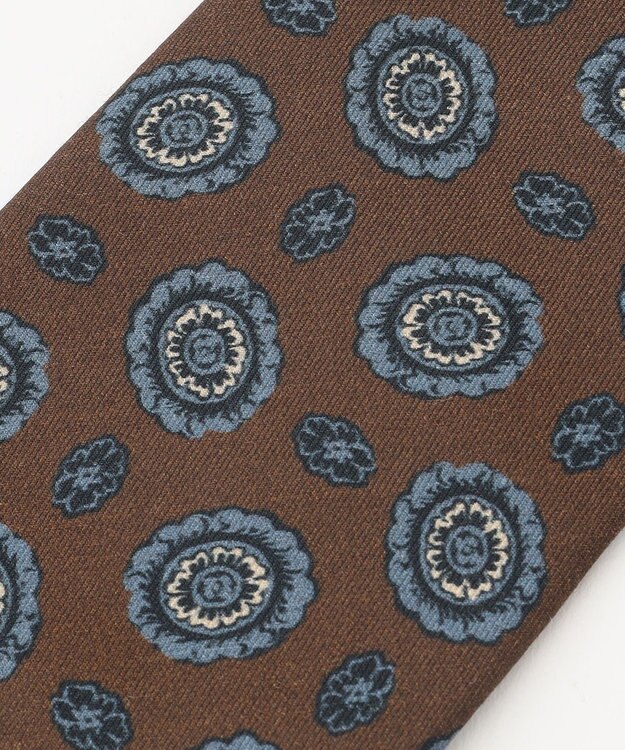 JOSEPH ABBOUD 【日本製】フラワークレストパターン ネクタイ ダークブラウン系2