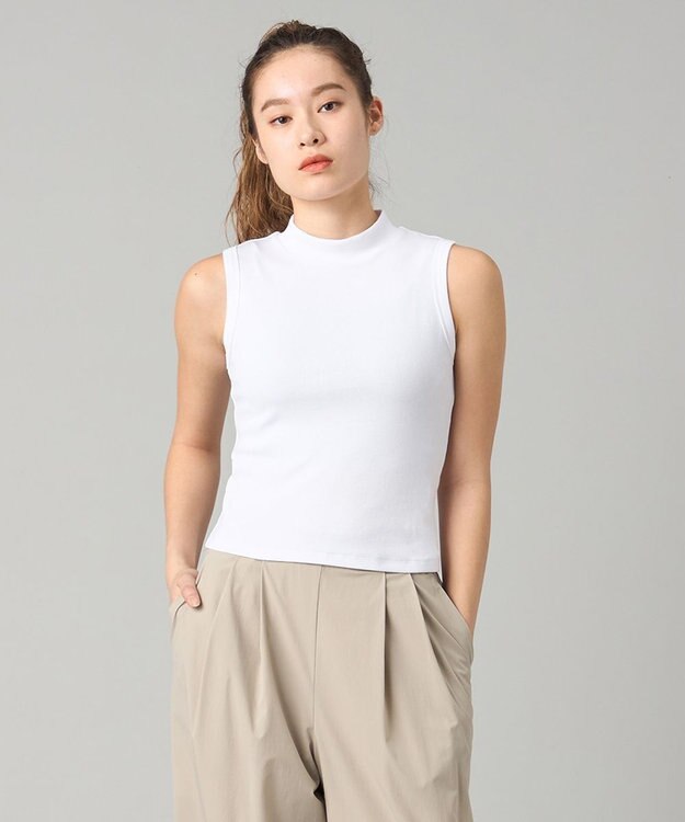 Chacott ソフトリブノースリーブTシャツ ホワイト