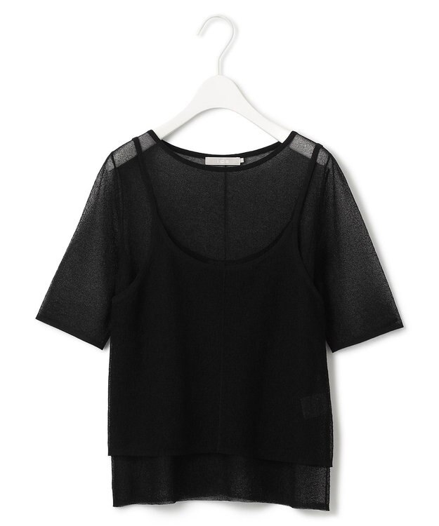 ICB 【洗える】マルチレイヤードハイゲージ ニットプルオーバー ブラック系