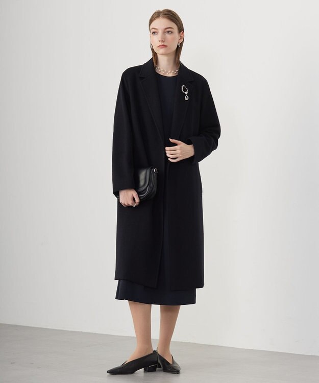 ICB ウールカシミヤメルトン チェスターコート ブラック系