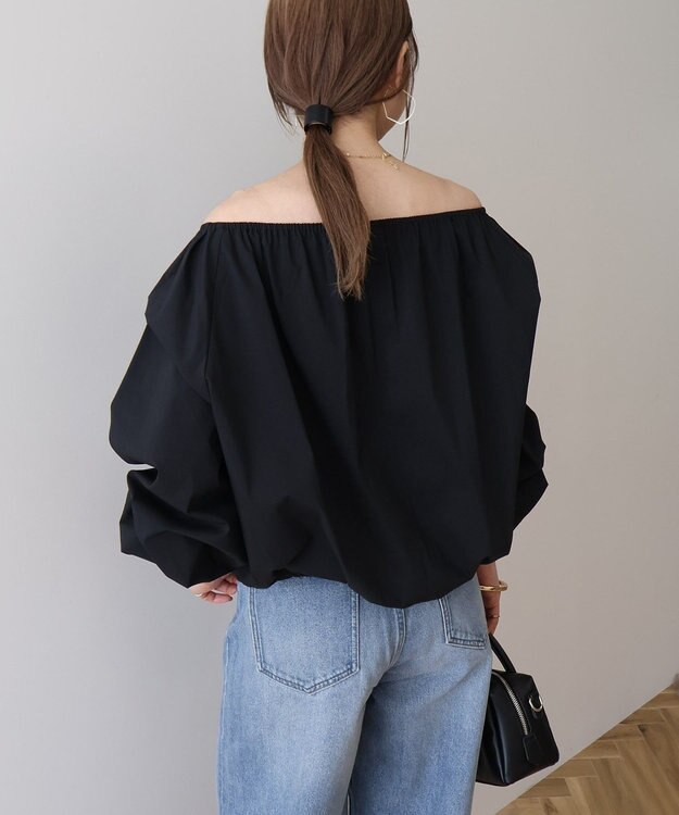 AMERICAN HOLIC イージーケアオフショルダーギャザーブラウス Black