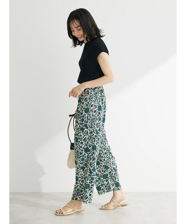 Green Parks ・Ｐｅｔｉｔ　Ｆｌｅｕｒ　フレンチスリーブリブニット Black