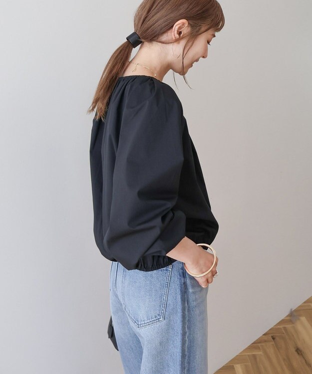 AMERICAN HOLIC イージーケアオフショルダーギャザーブラウス Black