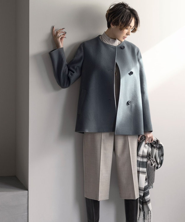 ショートビーバー ノーカラーコート / J.PRESS LADIES
