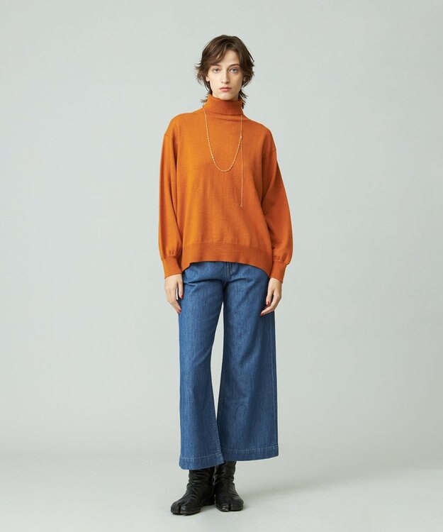 J.PRESS YORK STREET 【WOMEN】ANTI PILLING WOOL ロールネックニット オレンジ系