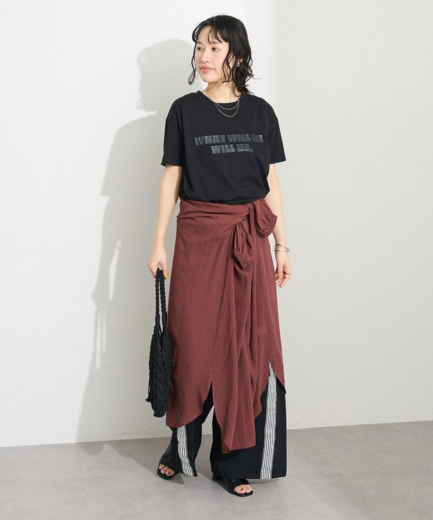 CRAFT STANDARD BOUTIQUE ヴィンテージボイル袖シャーリングワンピース Brown