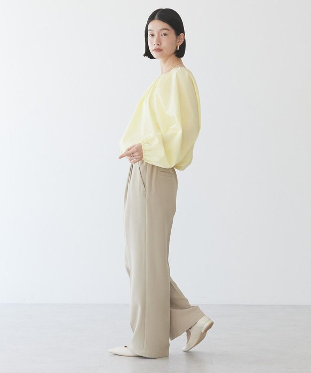 AMERICAN HOLIC イージーケアオフショルダーギャザーブラウス Yellow