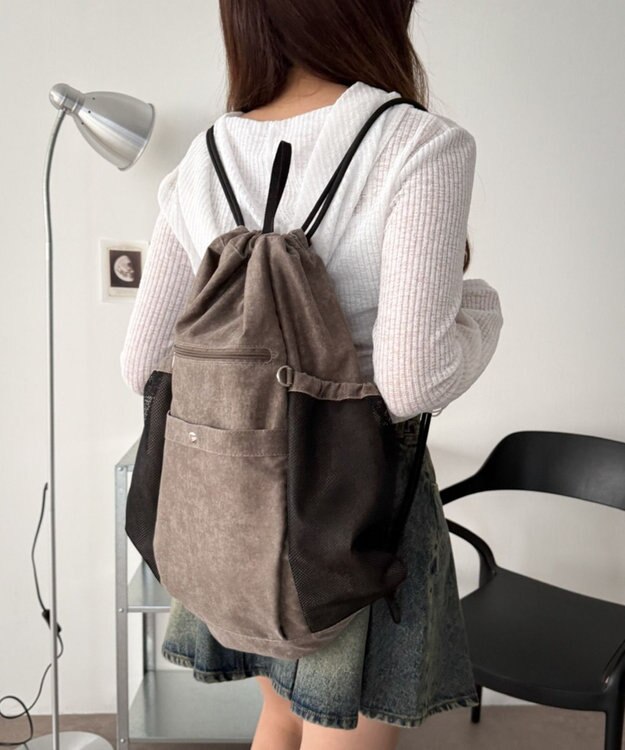 WEGO サイドメッシュポケットナップサック ブラウンその他