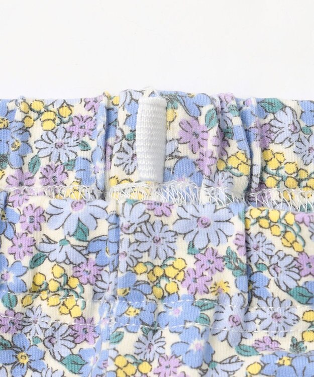 ANY KIDS 総柄プリント レギンス サックスブルー×花柄