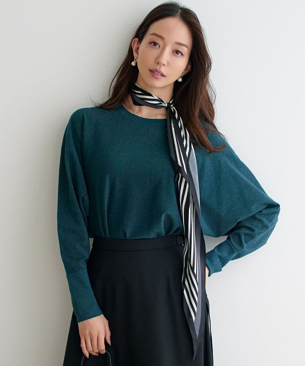 23区 【滝沢眞規子さん着用/VERY掲載】ランダムストライプ ダイヤ スカーフ ブラック系