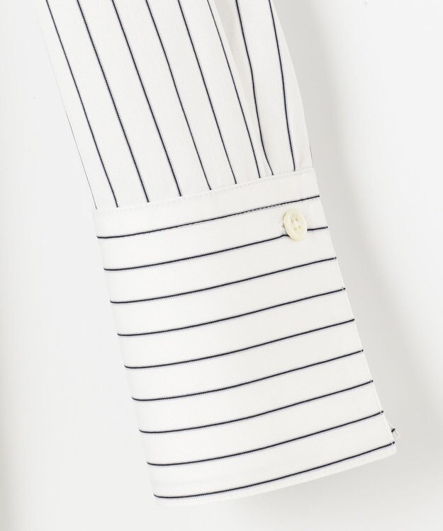 自由区 【洗える】ストレッチシャーティング ブザムシャツ アイボリー系1