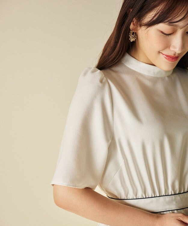 #Newans 〈花乃まりあさんコラボ〉ワイドプリーツワンピース ホワイト