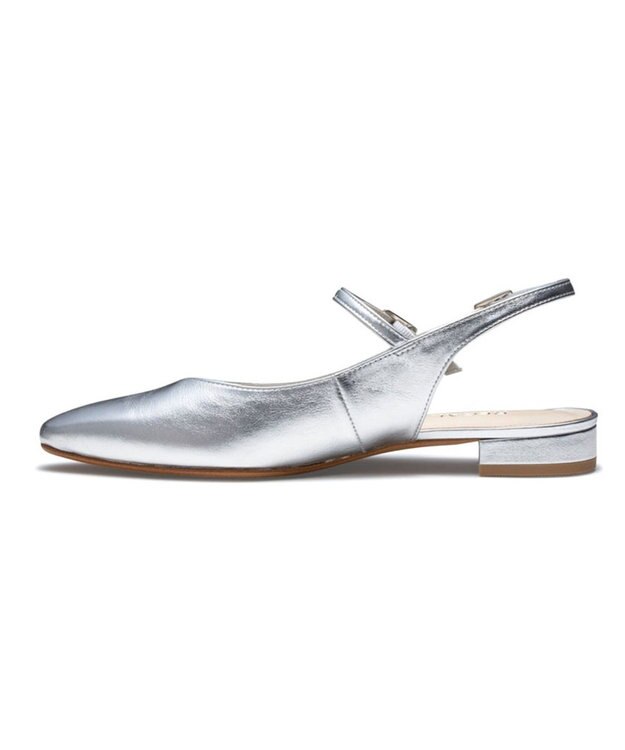 REGAL FOOT COMMUNITY 【リーガルレディース】F29R ストラップバックベルトパンプス フラットシューズ シルバー