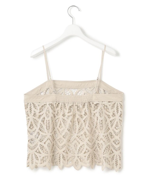 23区 L 【好評につき新色追加/汗じみ防止】エンブロイダリージャージー レースキャミソール付き カットソー ベージュ系