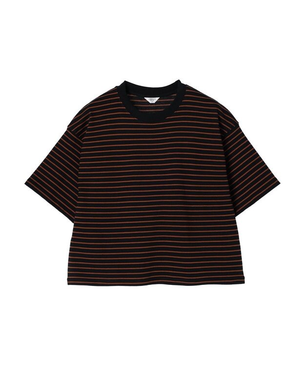 AMERICAN HOLIC ボーダーショートカットプルオーバー Off White