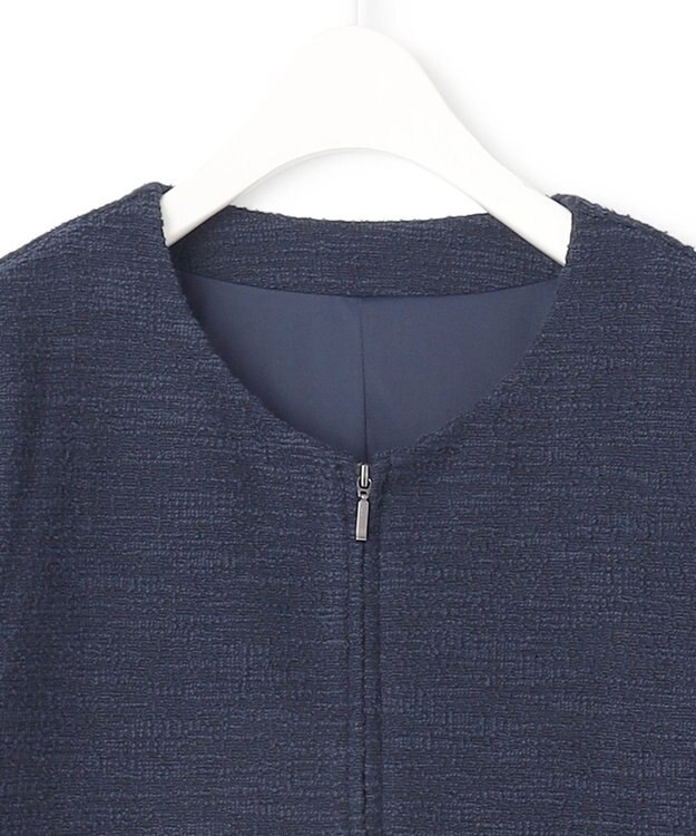 ICB 【WEB限定・洗える】 ツイードインレイ ブルゾン ネイビーブルー系