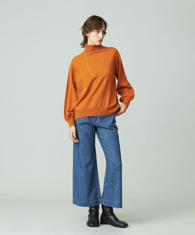J.PRESS YORK STREET 【WOMEN】ANTI PILLING WOOL ロールネックニット オレンジ系