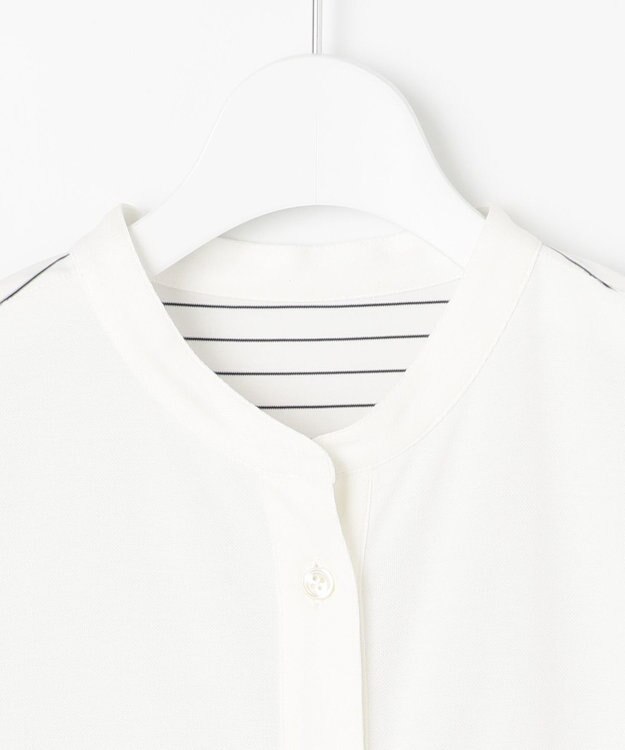 自由区 【洗える】ストレッチシャーティング ブザムシャツ アイボリー系1