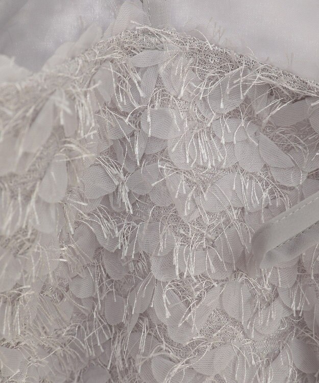 earth music&ecology フリンジミックスチュールビスチェ Light Gray