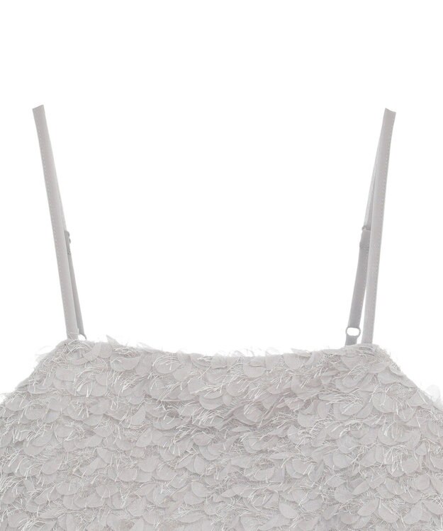 earth music&ecology フリンジミックスチュールビスチェ Light Gray