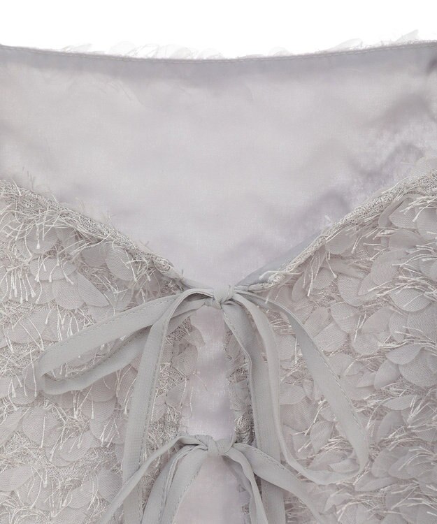 earth music&ecology フリンジミックスチュールビスチェ Light Gray