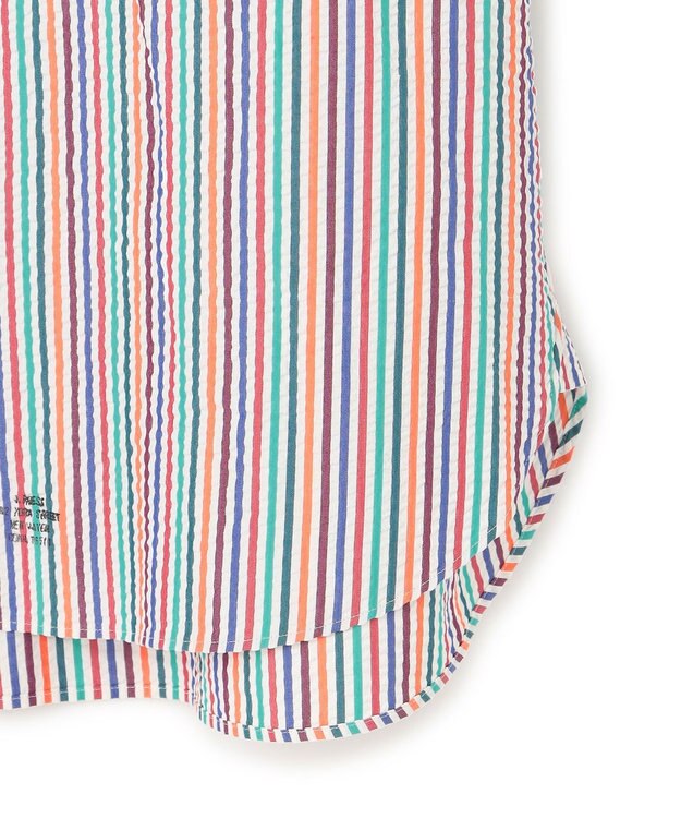 J.PRESS MEN 【J.PRESS ORIGINALS】Cotton Silk Seersucker Regular Half Sleeve Shirt / Baggy-Fit ホワイト系8