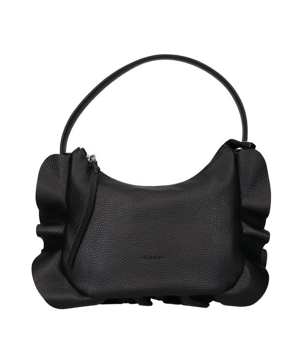 INTER-CHAUSSURES 【RIPANI】サイドフリルホーボーバッグ・ミディ ブラック