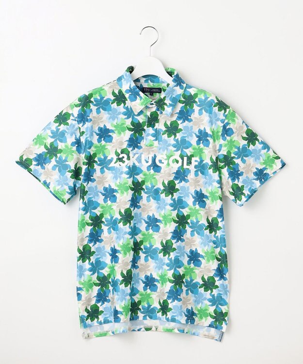 23区GOLF 【MEN】【UVカット】草花柄プリントポロシャツ パイングリーン系5