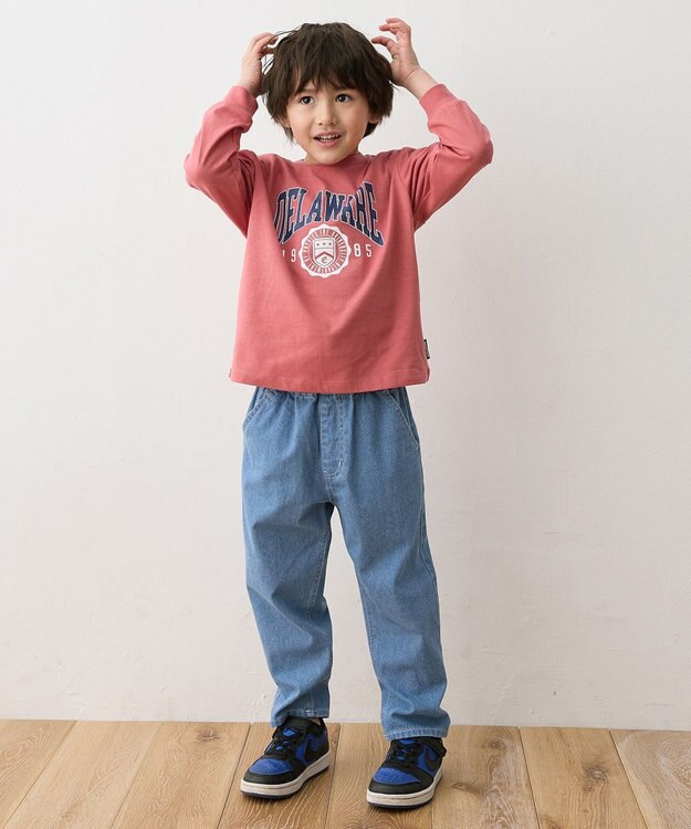 ANY KIDS ロゴプリント 長袖Tシャツ レッド