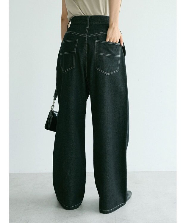 CRAFT STANDARD BOUTIQUE デニムハイウエストワイドパンツ Black